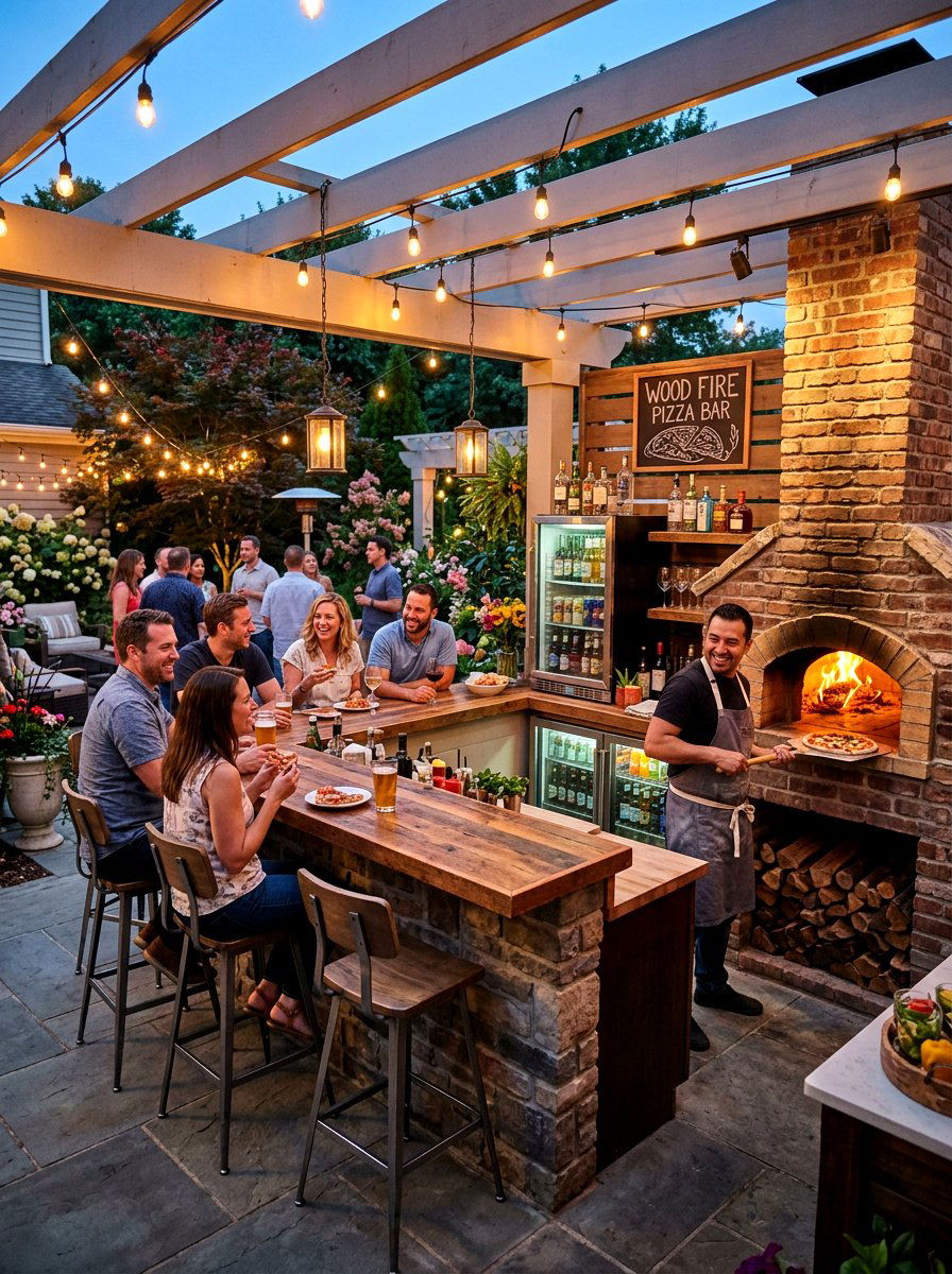 Pizza Oven Bar Area - 30 pizza oven patio design ideas