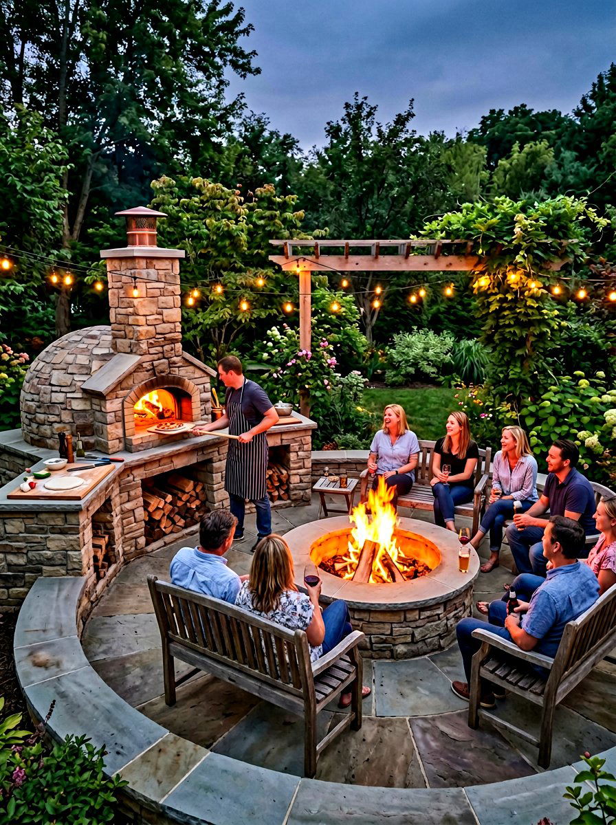 Pizza Oven Near Fire Pit - 30 outdoor pizza oven ideas