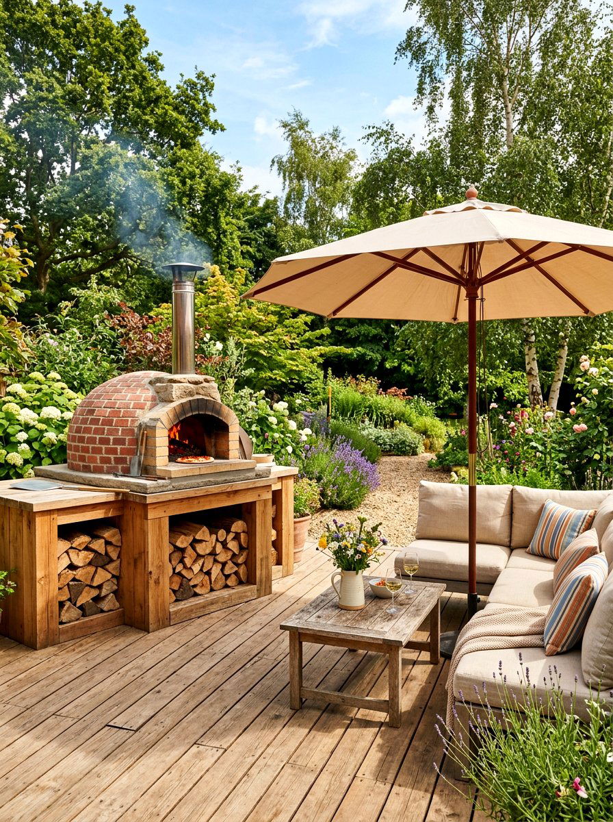 Pizza Oven On Wooden Deck - 30 outdoor pizza oven ideas