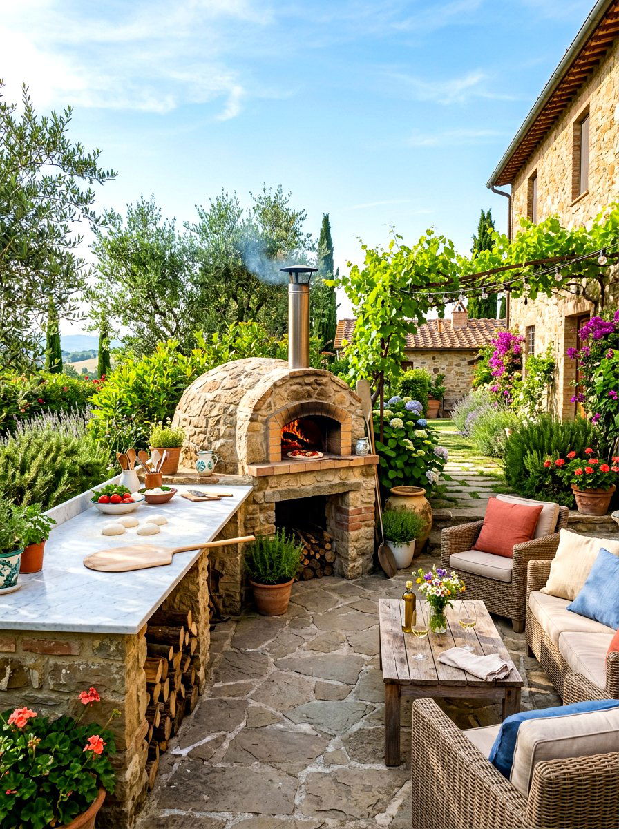 Pizza Oven Outdoor Kitchen - 30 outdoor kitchen lounge ideas
