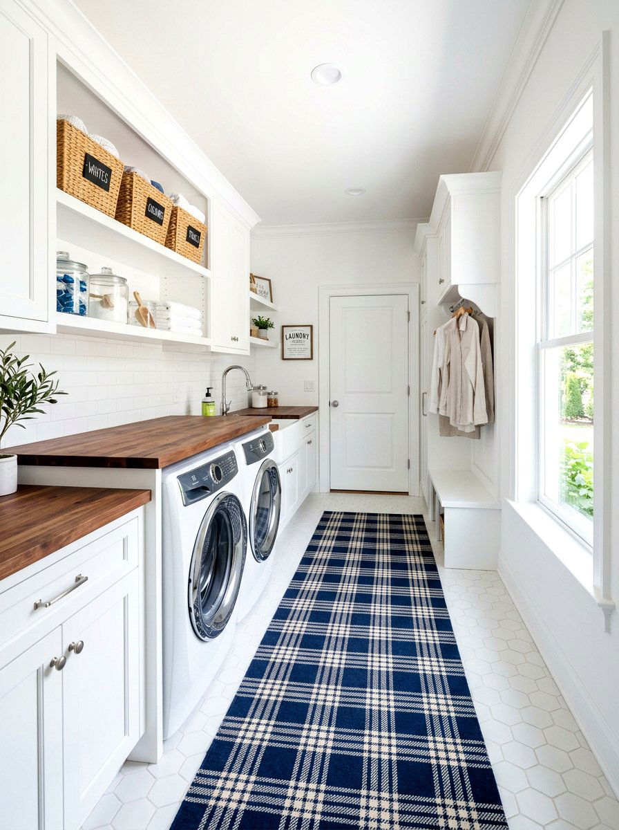 Plaid Laundry Room - 30 plaid decor ideas