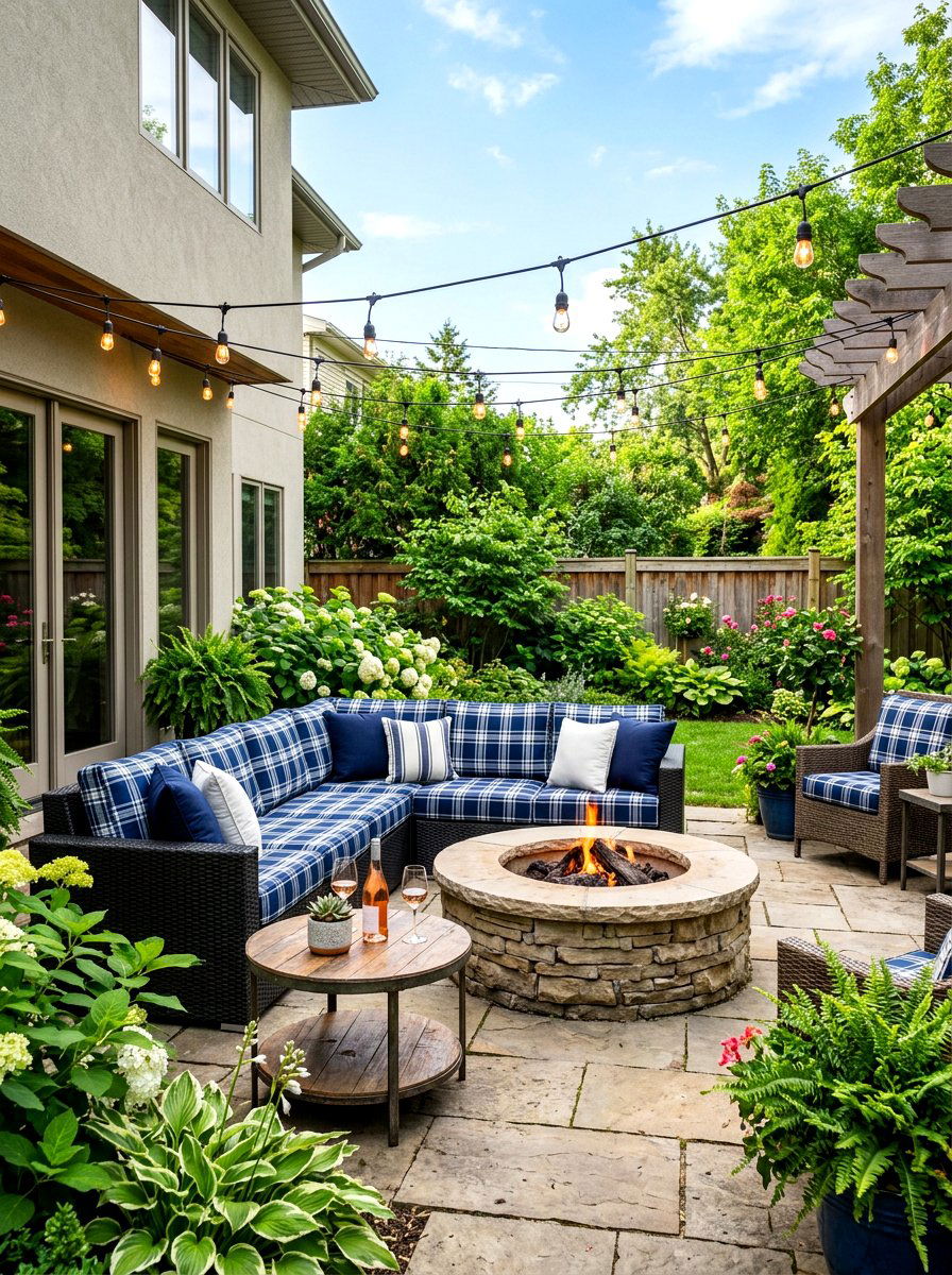Plaid Outdoor Patio - 30 plaid decor ideas