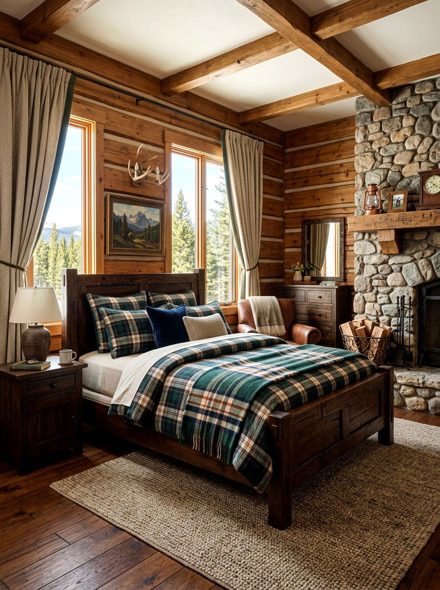 Plaid Patterned Bedding - 30 lodge decor ideas