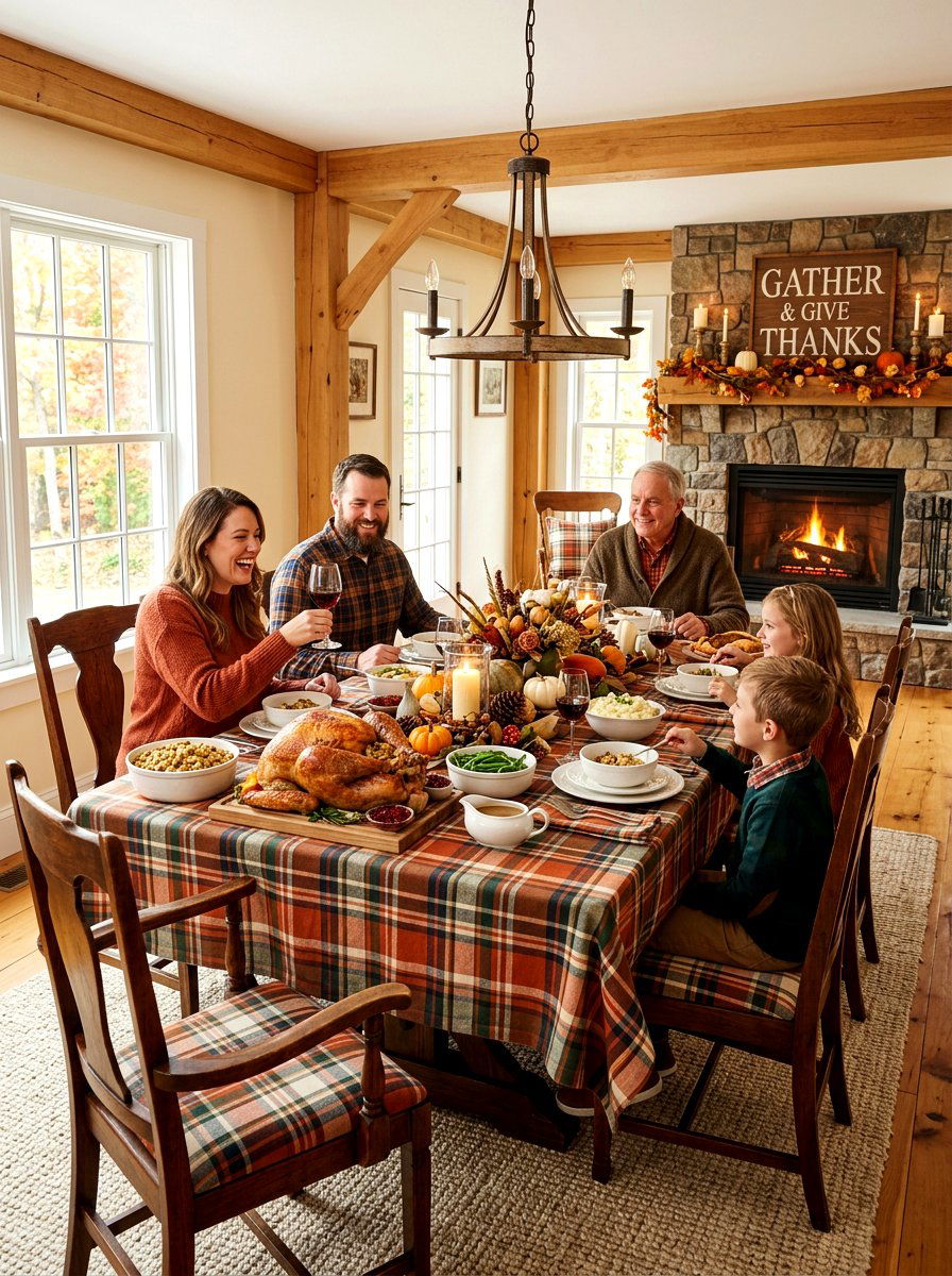 Plaid Thanksgiving Table Decor - 30 Thanksgiving table decor ideas