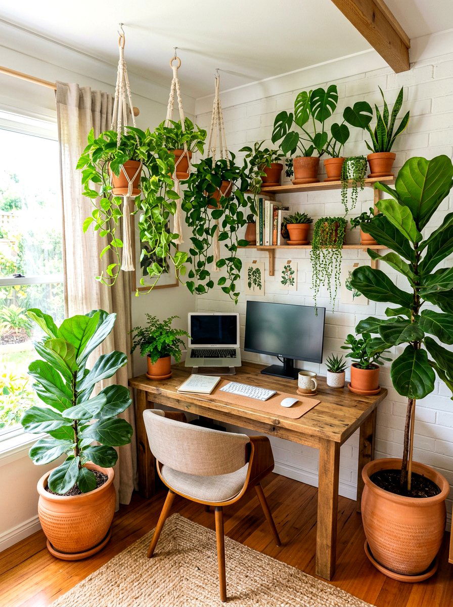 Plant Desk Nook - 30 writing desk nook ideas