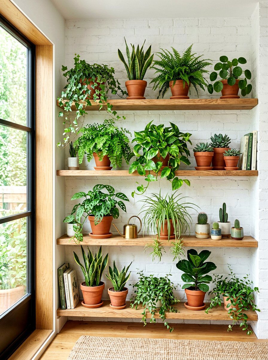 Plant Filled Shelves - 30 shelf styling for Instagram ideas