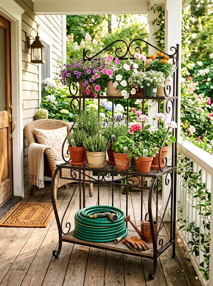 Plant Stand Storage - 30 hose storage ideas