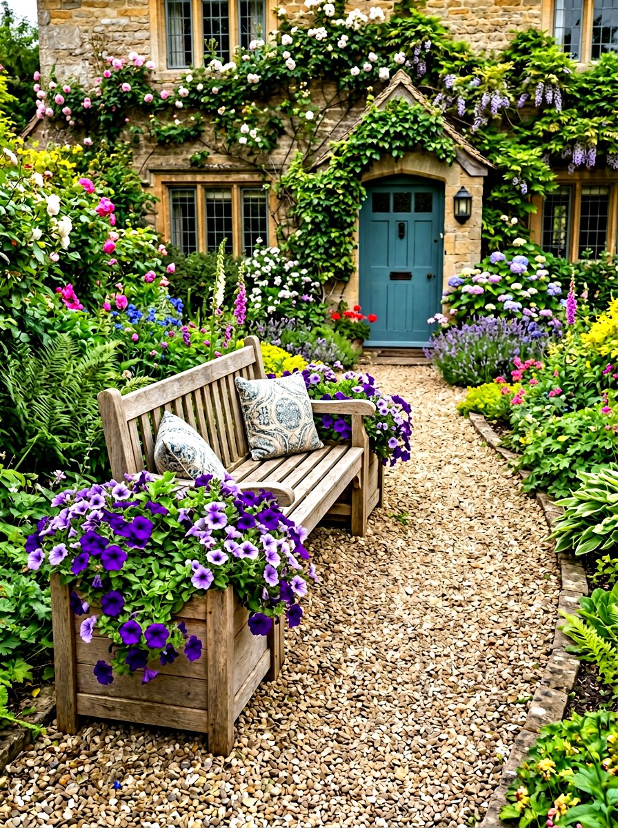 Planter Box Bench - 30 front yard bench ideas