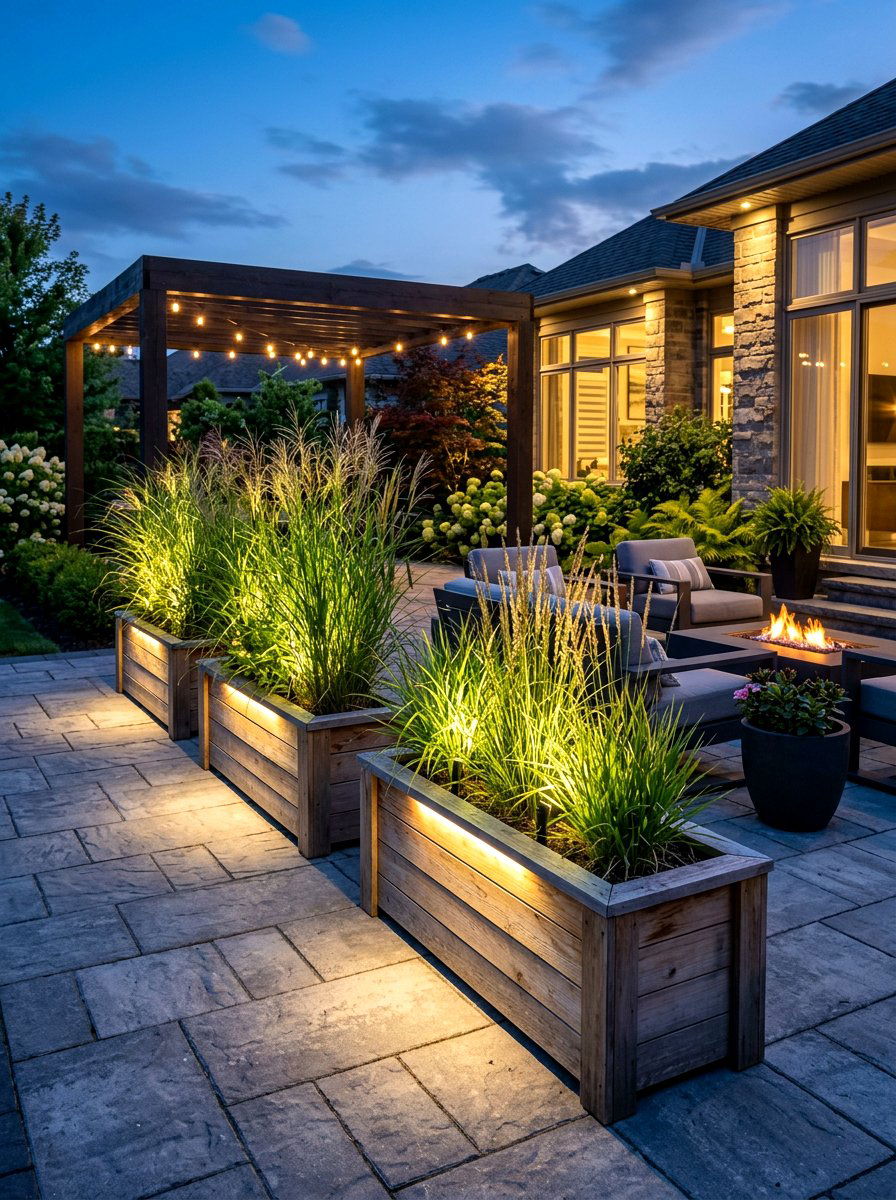 Planter Box Illumination - 30 backyard lighting ideas
