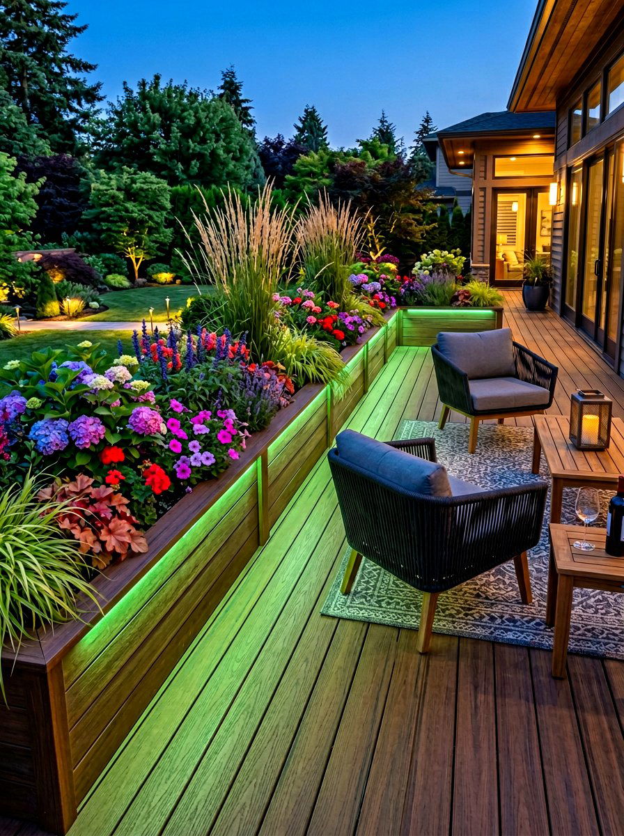 Planter Box Lighting - 30 deck lighting ideas