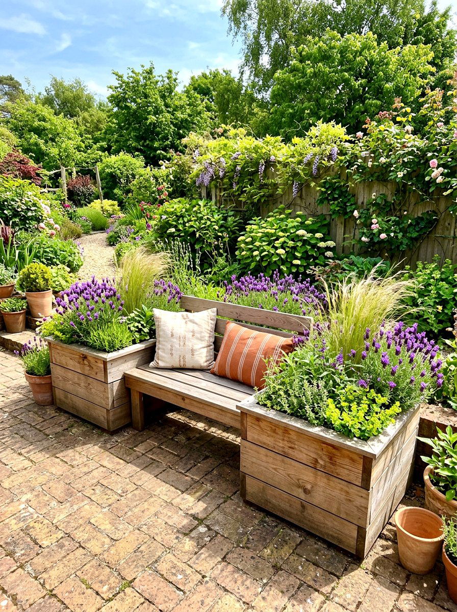 Planter Box Seating - 30 built in bench backyard ideas