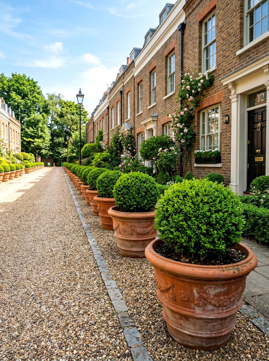 Planter Pot Driveway - 30 driveway landscaping ideas