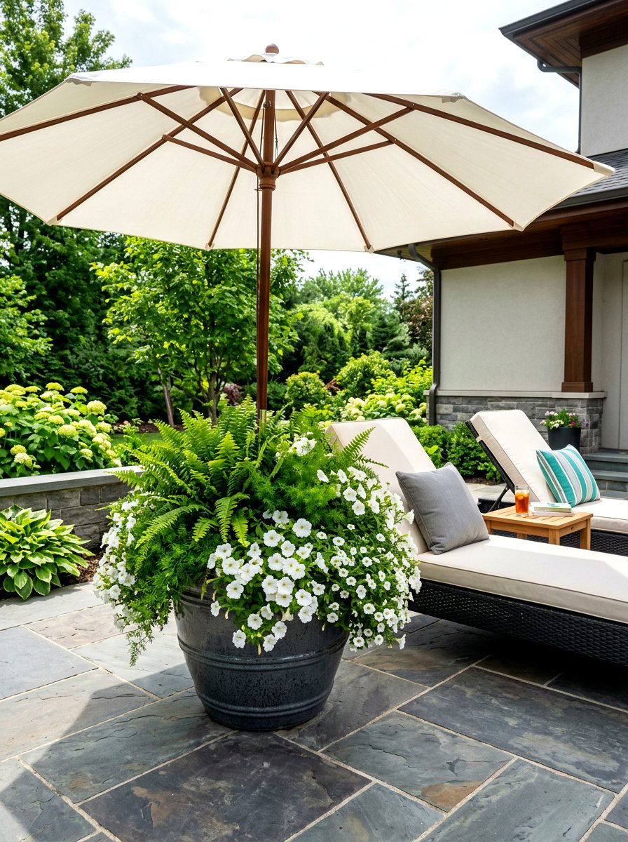 Planter Umbrella Base - 30 patio umbrella base styling ideas
