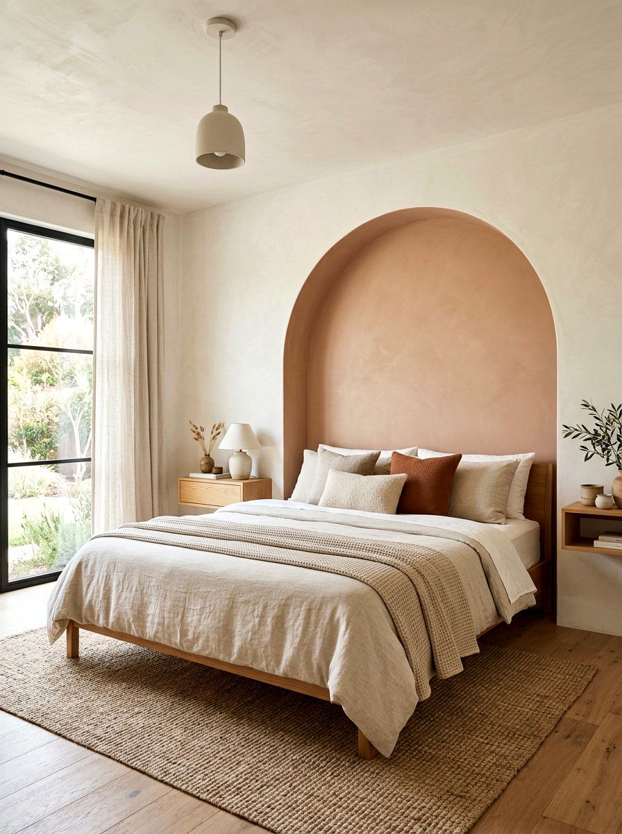 Plaster Arch Headboard - 30 statement headboard bedroom ideas