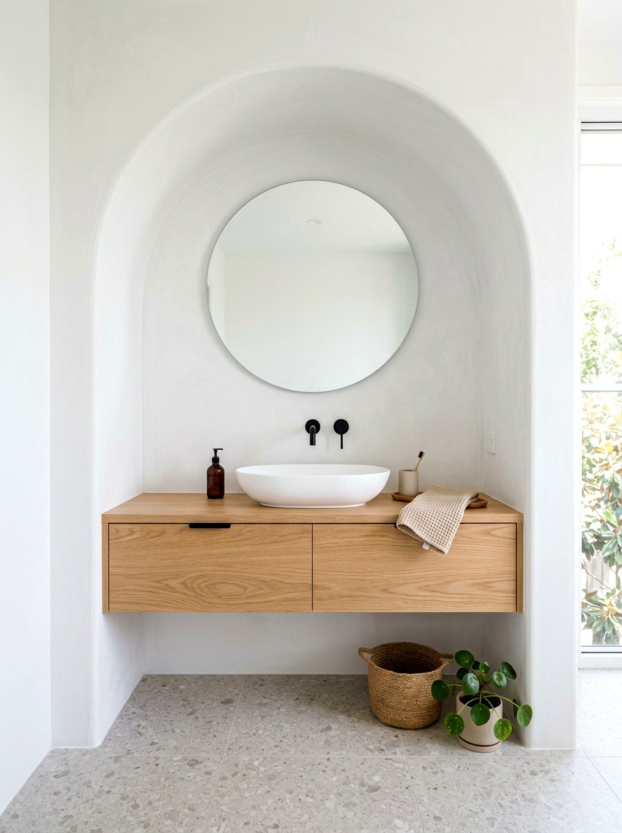 Plaster Arched Vanity Niche - 30 arched vanity niche ideas
