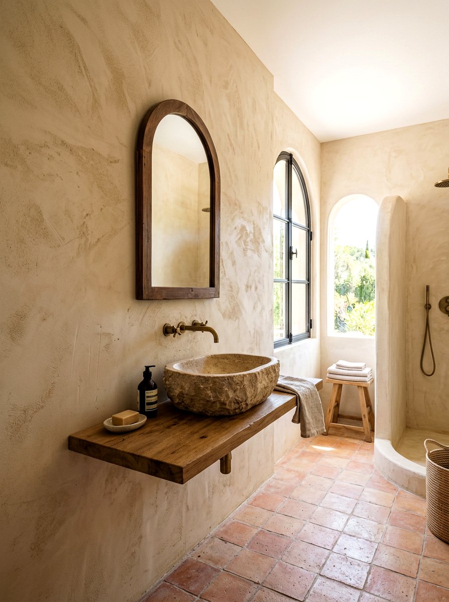 Plaster Bathroom Wall - 30 tiny house bathroom ideas