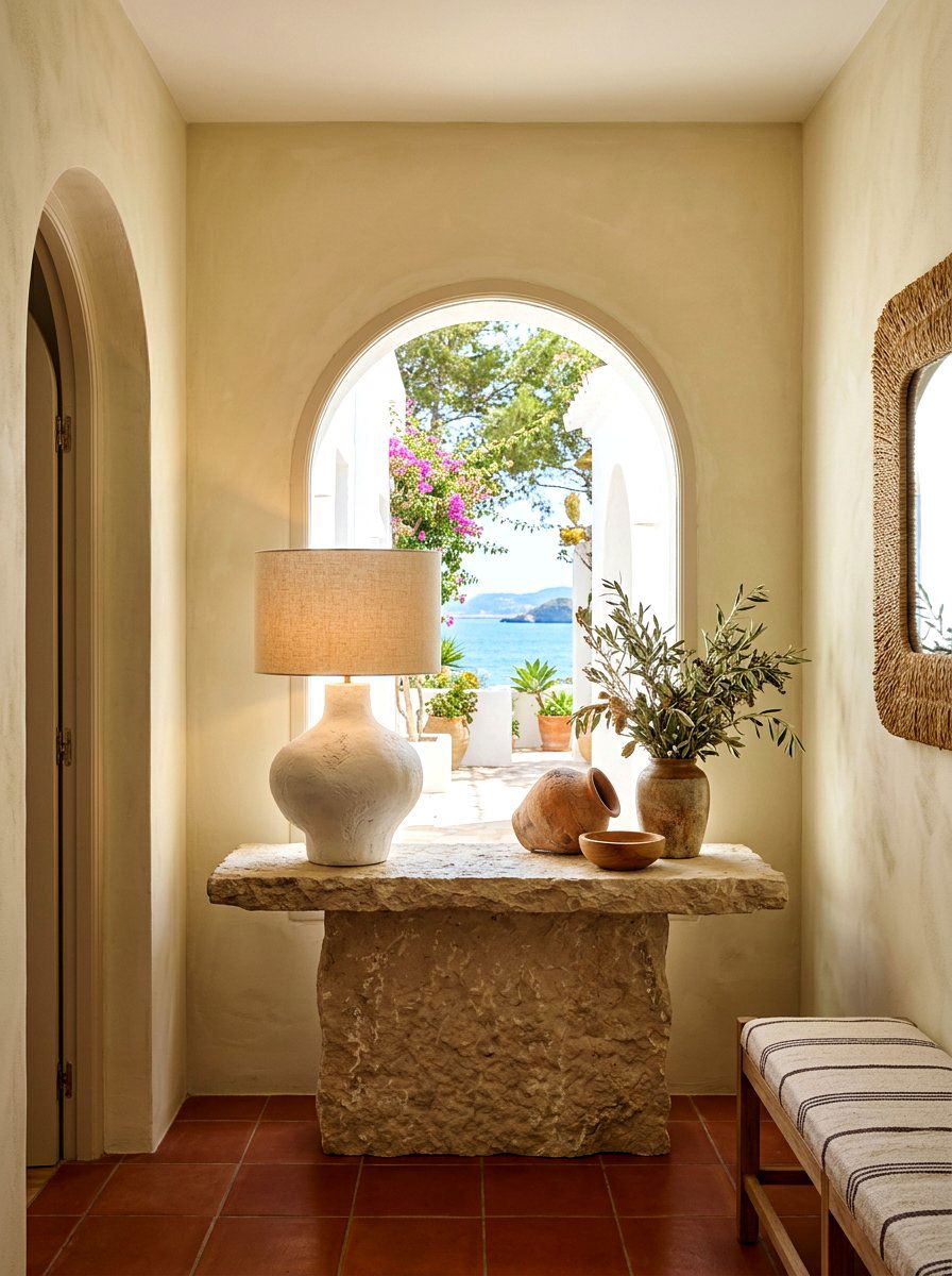 Plaster Finish Lamp - 30 foyer lamp styling ideas