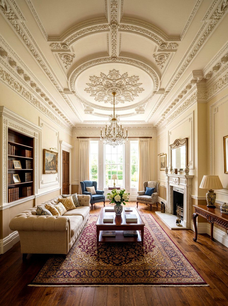 Plaster Molding - 30 old money living room ideas
