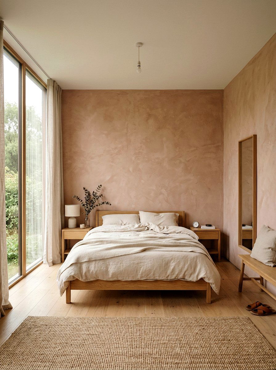 Plaster Pink Minimalist Bedroom - 30 pink bedroom ideas