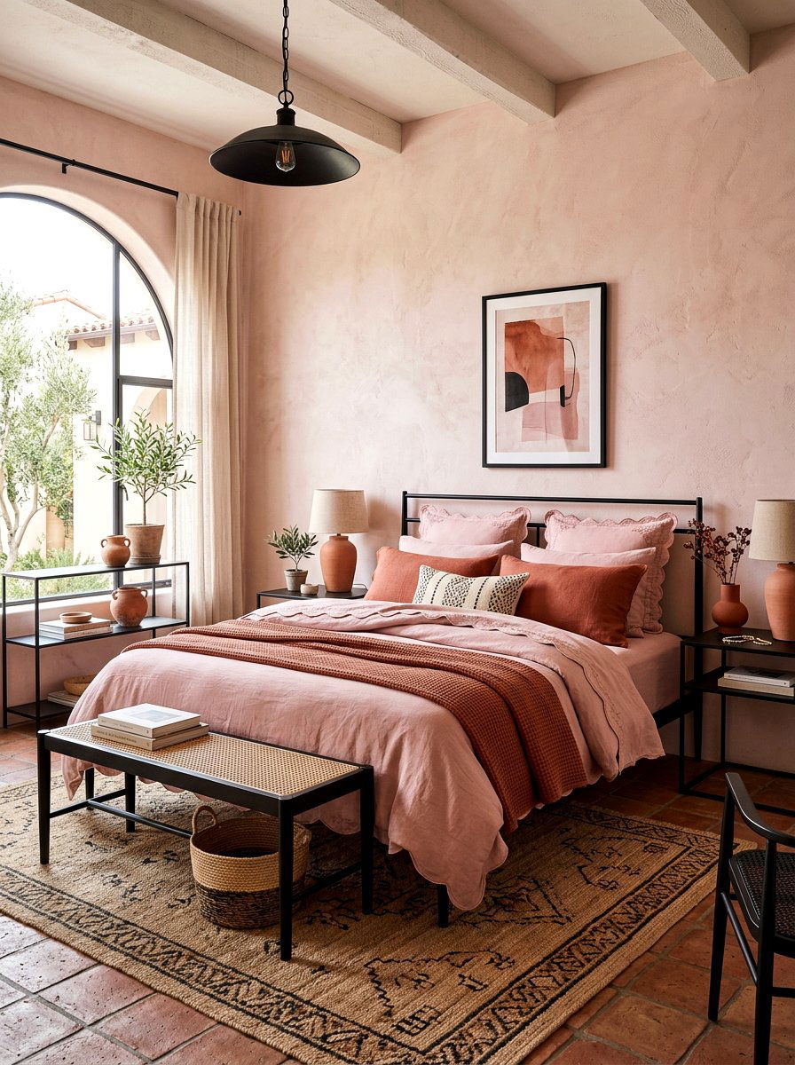 Plaster Pink Scalloped Bedding Style - 30 scalloped pillow bedding ideas
