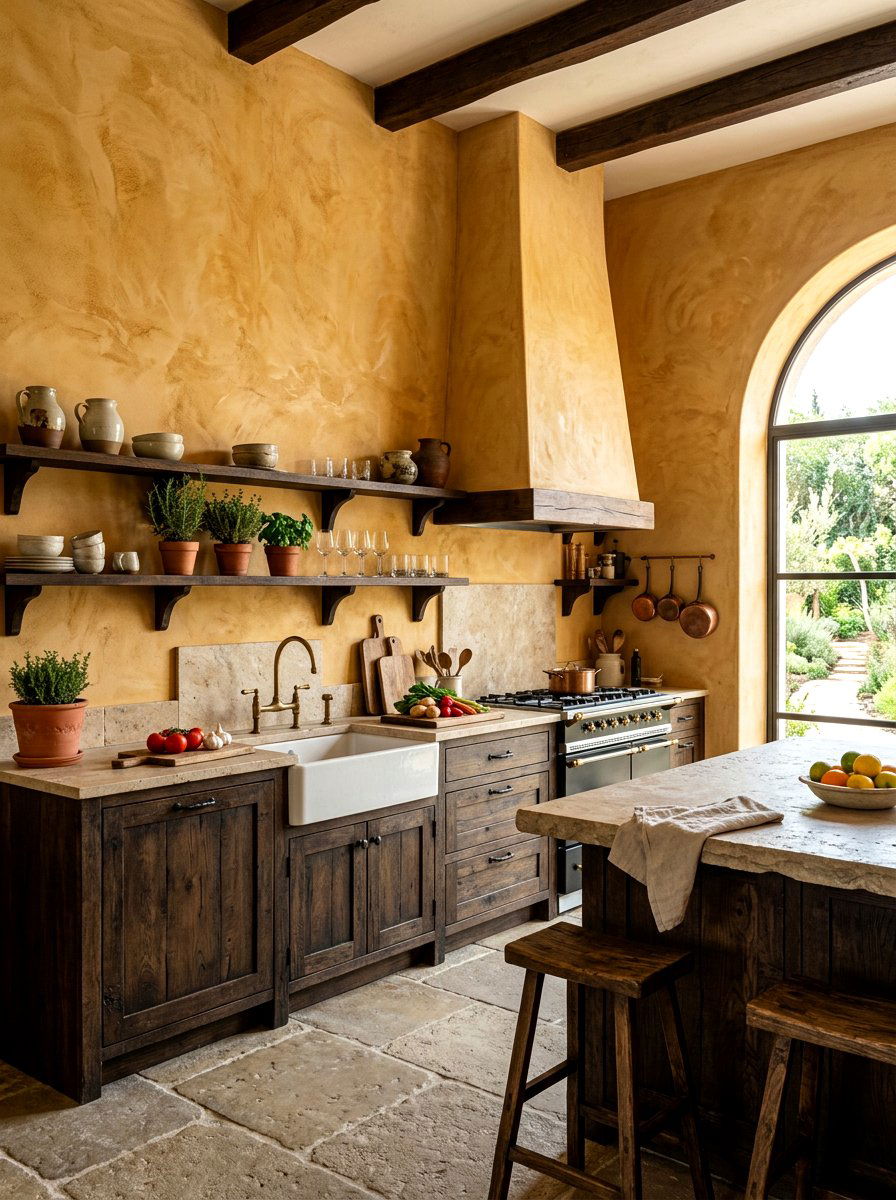 Plaster Wall Kitchen - 30 old world kitchen ideas