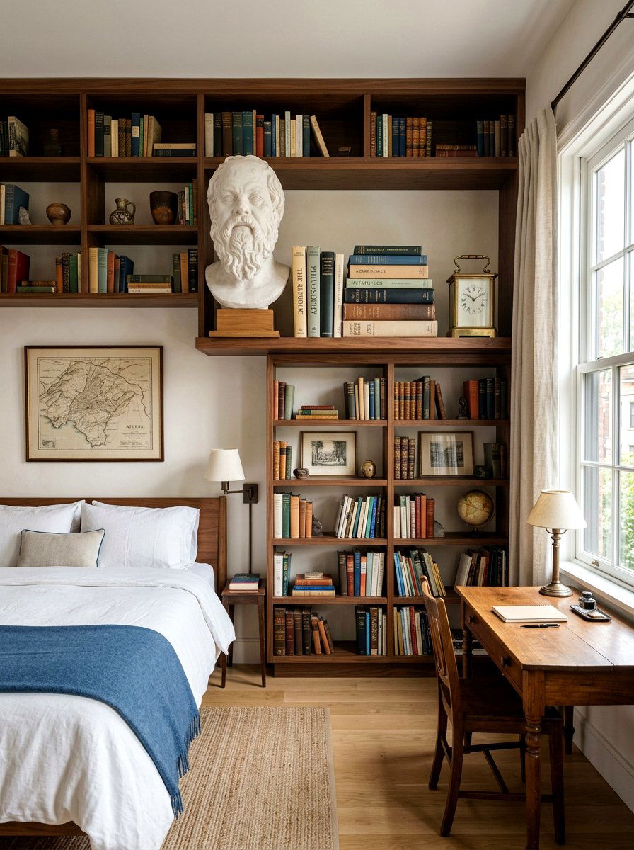Plaster bust statue - 30 light academia bedroom ideas