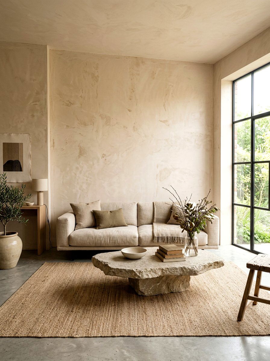 Plaster wall finish - 30 earthy home decor ideas