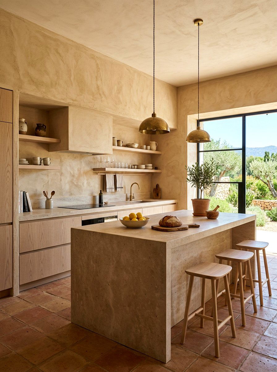 Plaster wall kitchen - 30 Japandi kitchen ideas