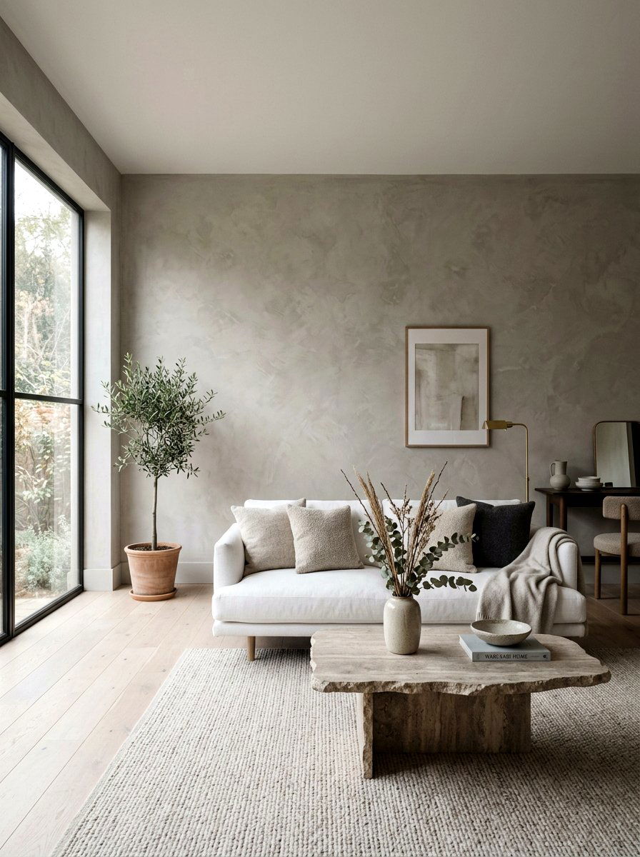 Plaster wall living room - 30 quiet luxury living room ideas