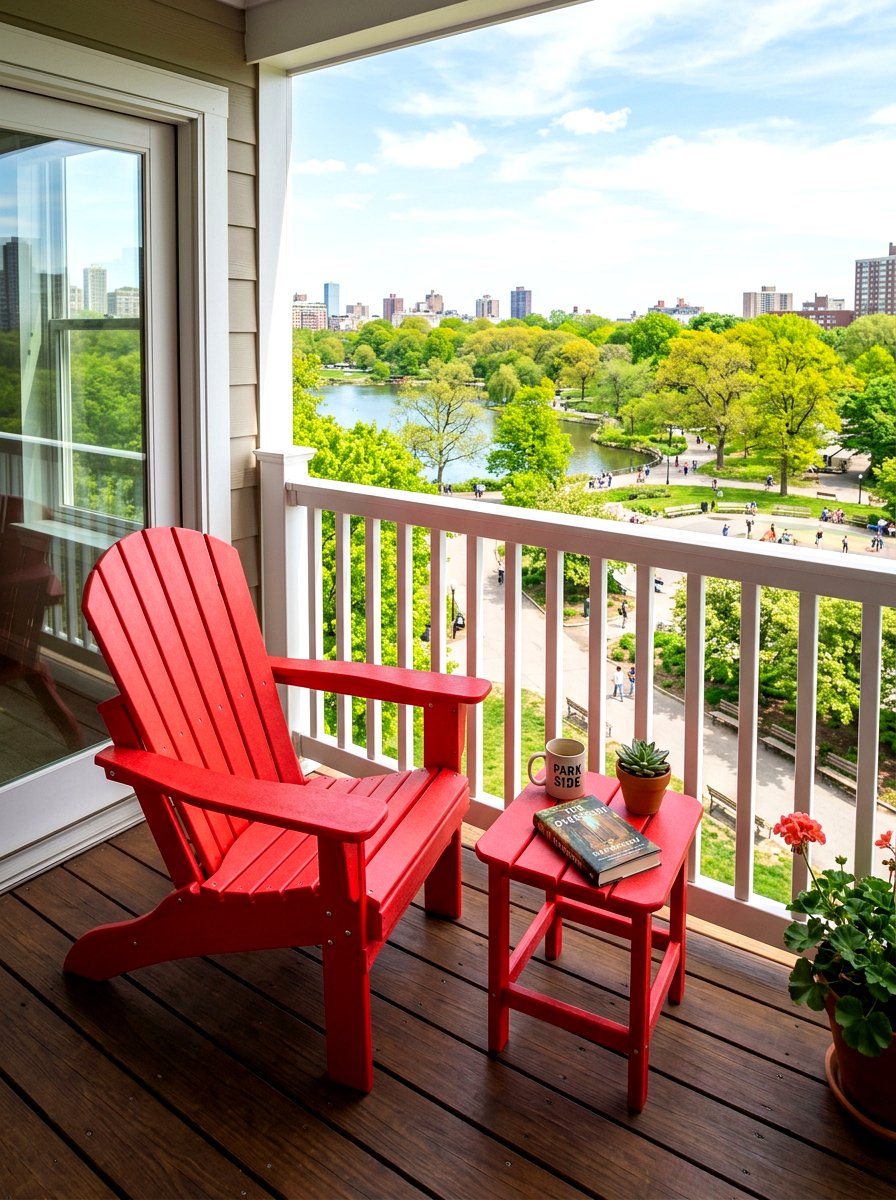 Plastic Adirondack Chair - 30 tiny balcony seating ideas