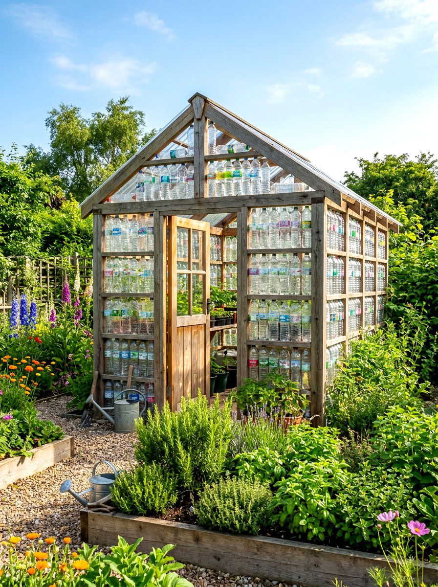 Plastic Bottle Greenhouse - 30 budget greenhouse ideas