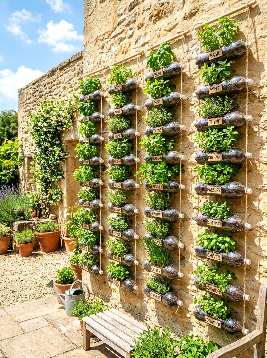 Plastic Bottle Vertical Garden - 30 small vertical garden ideas