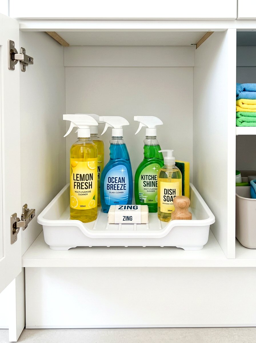 Plastic Drip Tray Organizer - 30 under sink storage rental ideas
