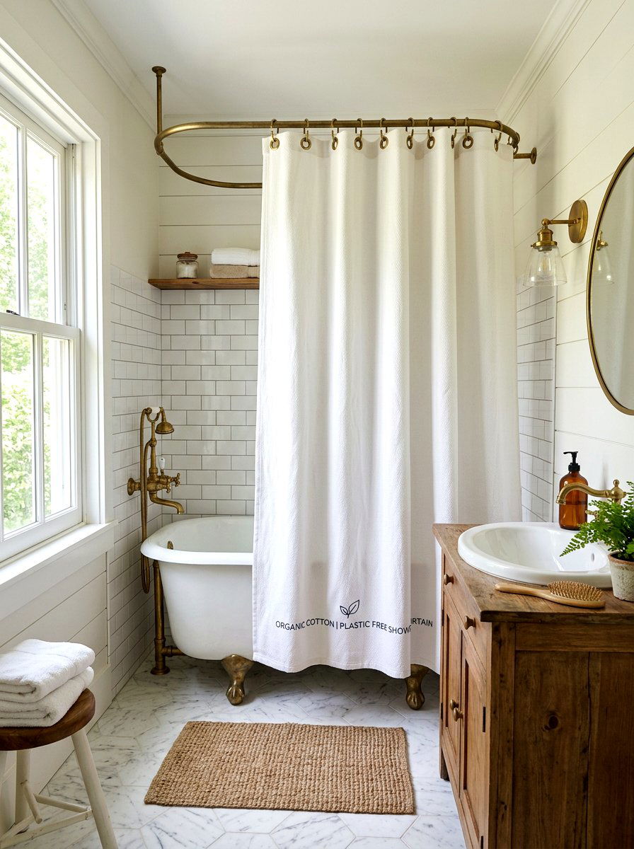 Plastic Free Shower Curtain - 30 nontoxic bathroom ideas