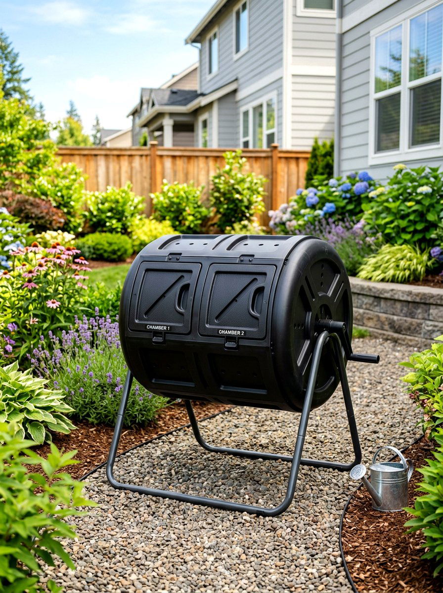 Plastic Tumbling Compost Bin - 30 compost bin ideas