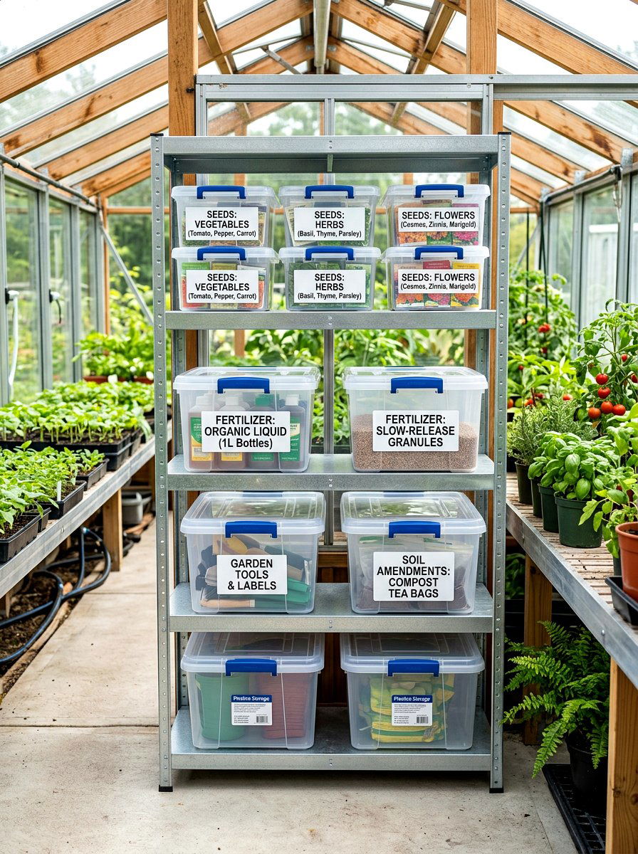 Plastic box - 30 greenhouse storage ideas
