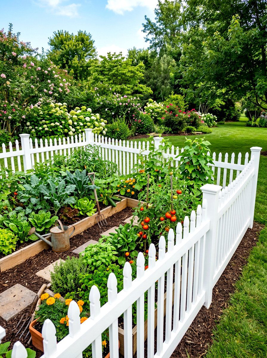 Plastic garden fence - 30 vegetable garden border ideas