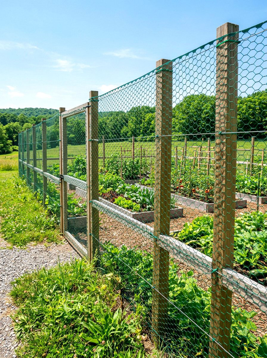 Plastic mesh garden fence - 30 vegetable garden fence ideas