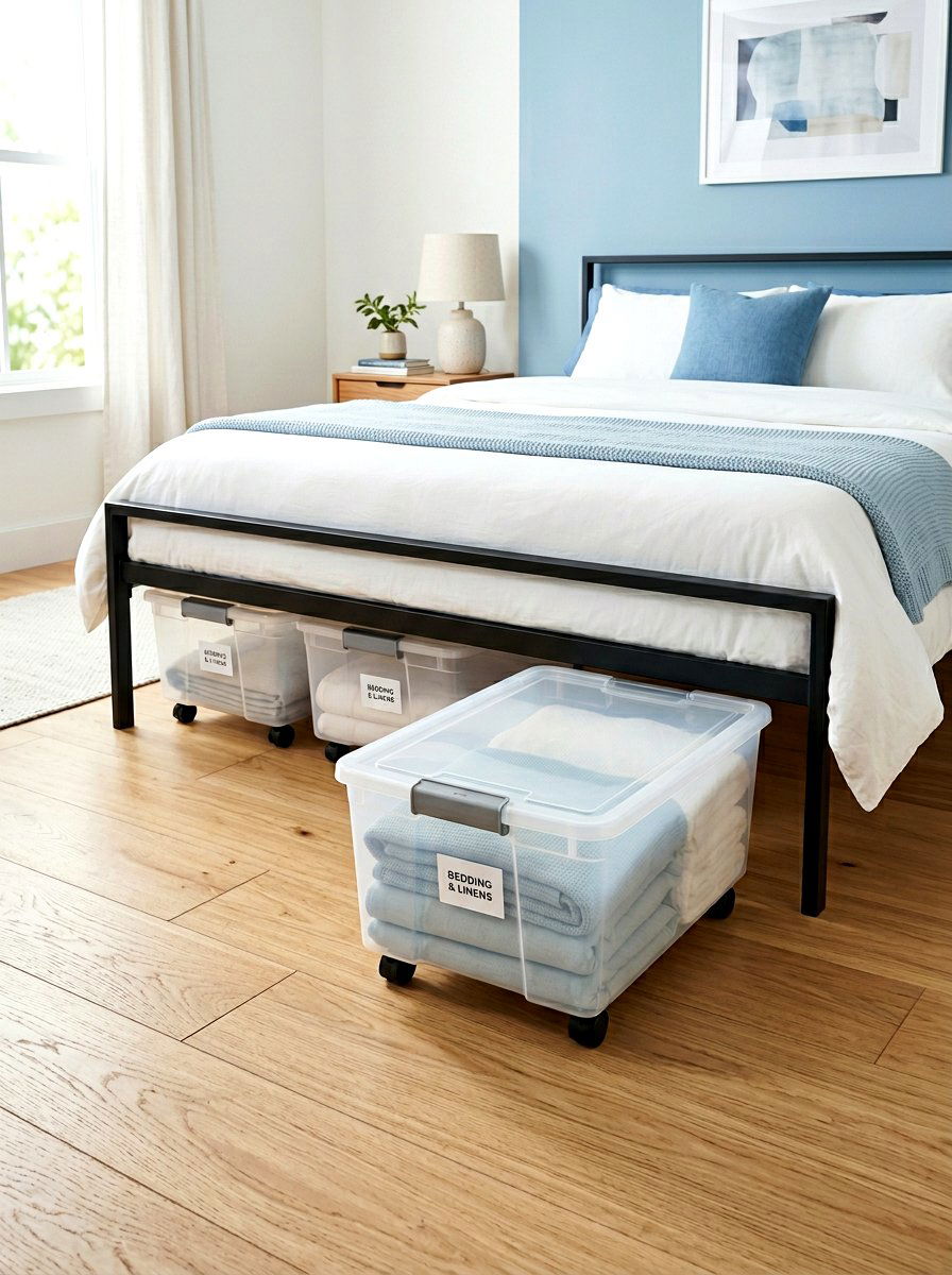 Plastic storage bins with wheels - 30 under bed storage ideas