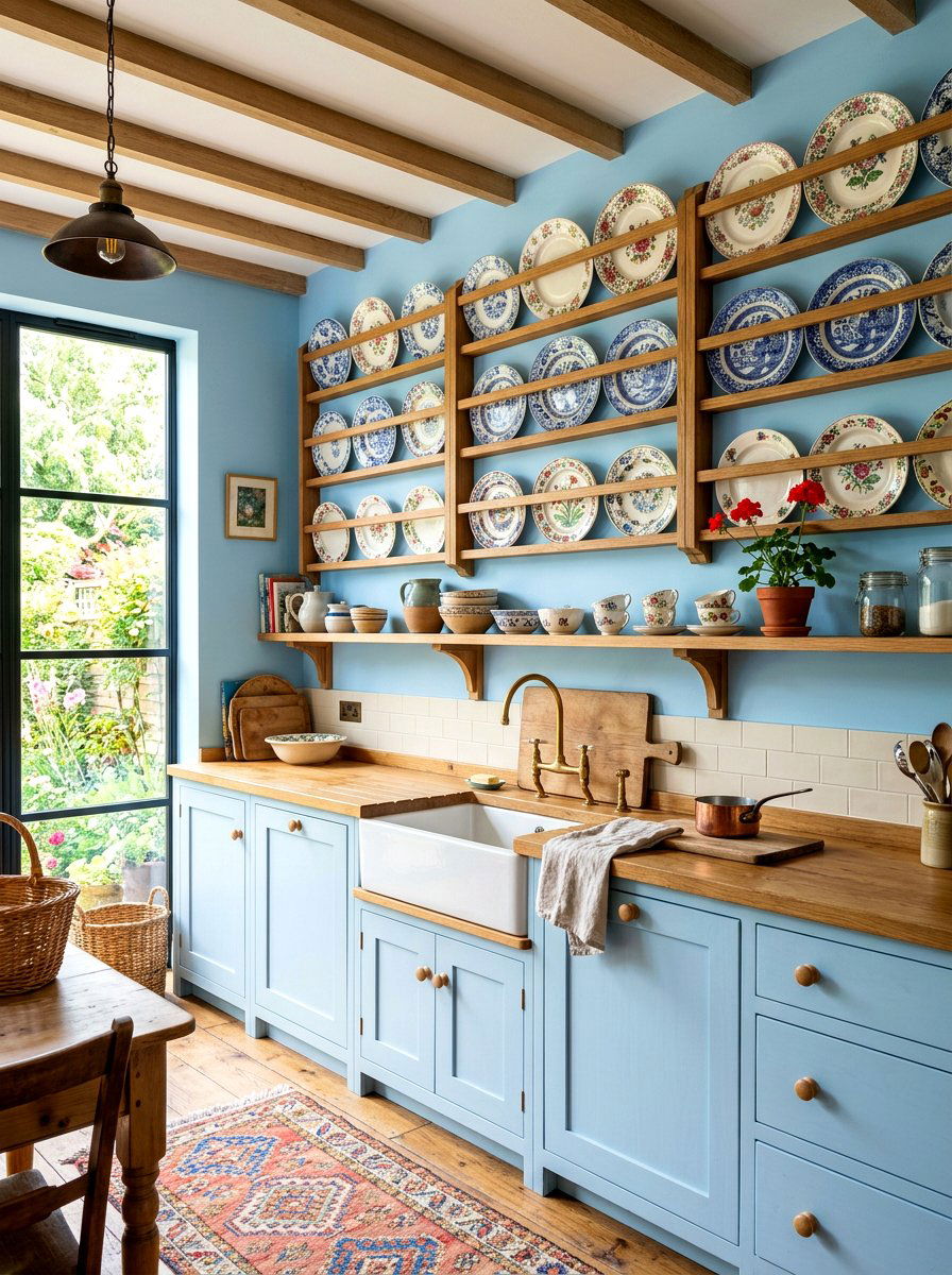 Plate Rack Kitchen - 30 vintage kitchen ideas