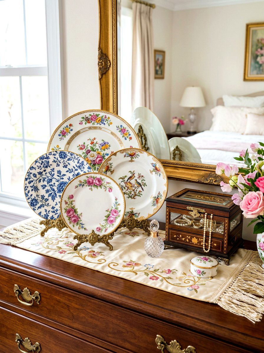 Plate Stand Cluster - 30 vintage china display ideas