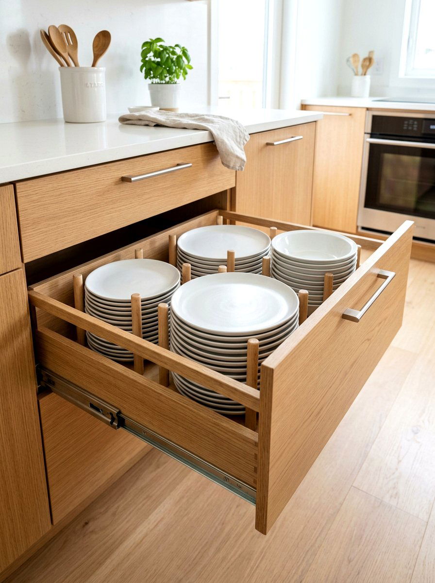 Plate Storage Drawer - 30 kitchen drawer pantry ideas
