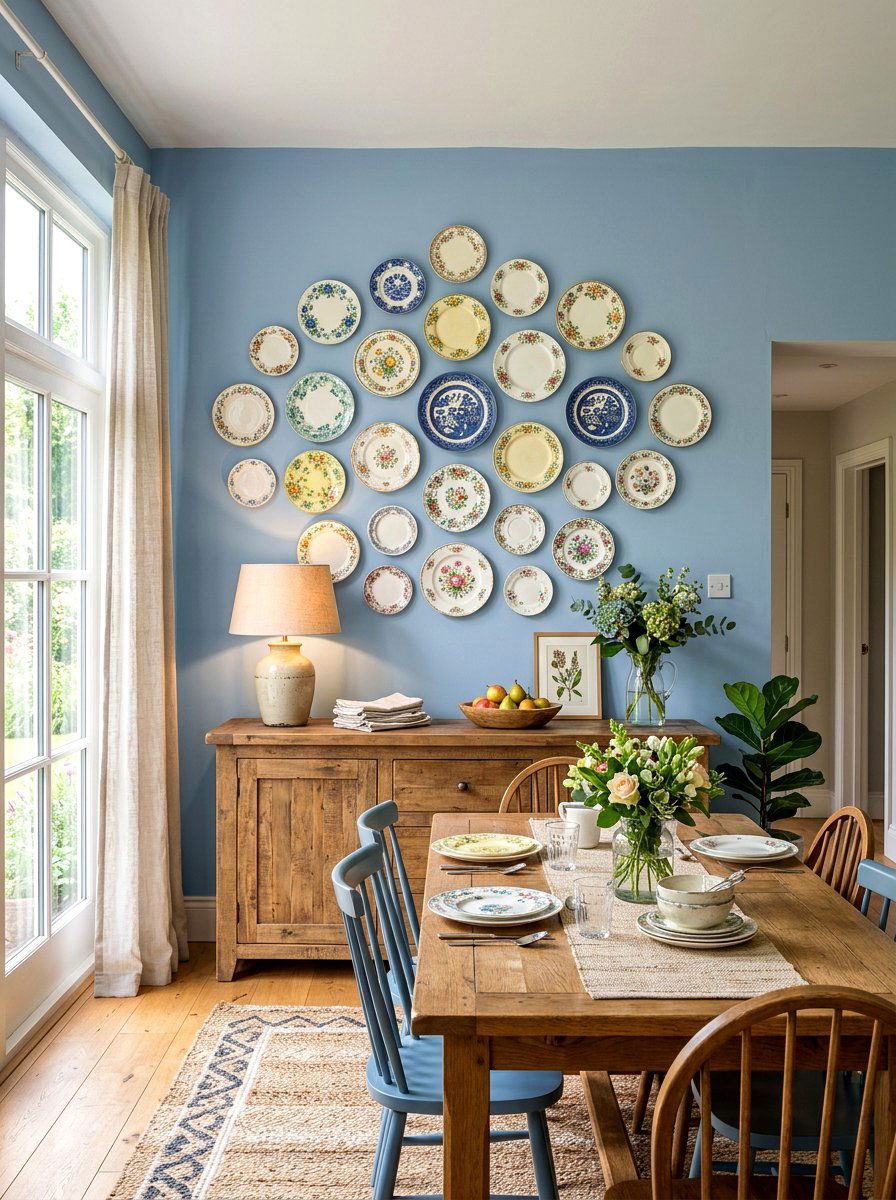 Plate Wall Hanging - 30 vintage china display ideas