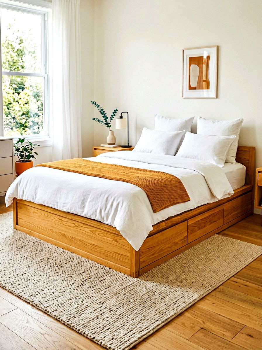 Platform bed with drawers - 30 minimalist bedroom storage ideas