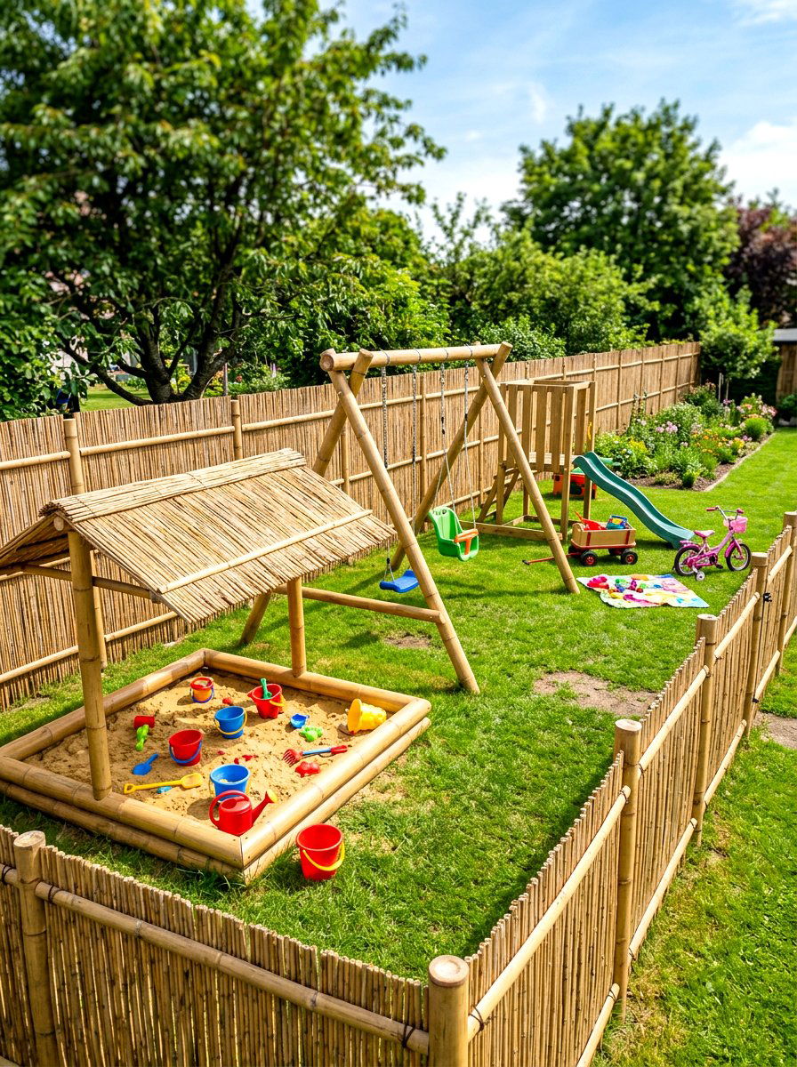 Play Area Bamboo Fence - 30 reed fence ideas