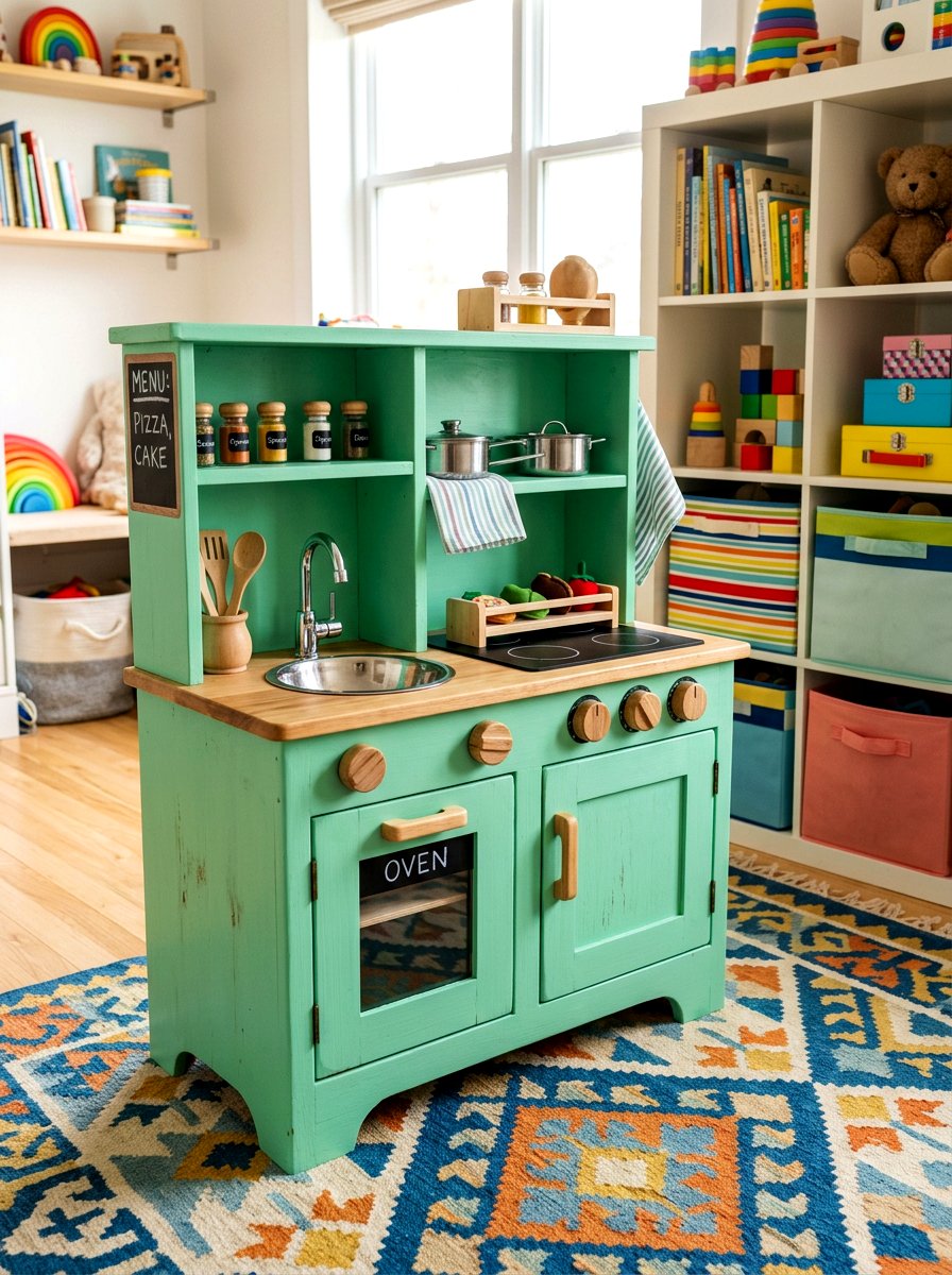 Play Kitchen Cabinet - 30 repurposed cabinet ideas
