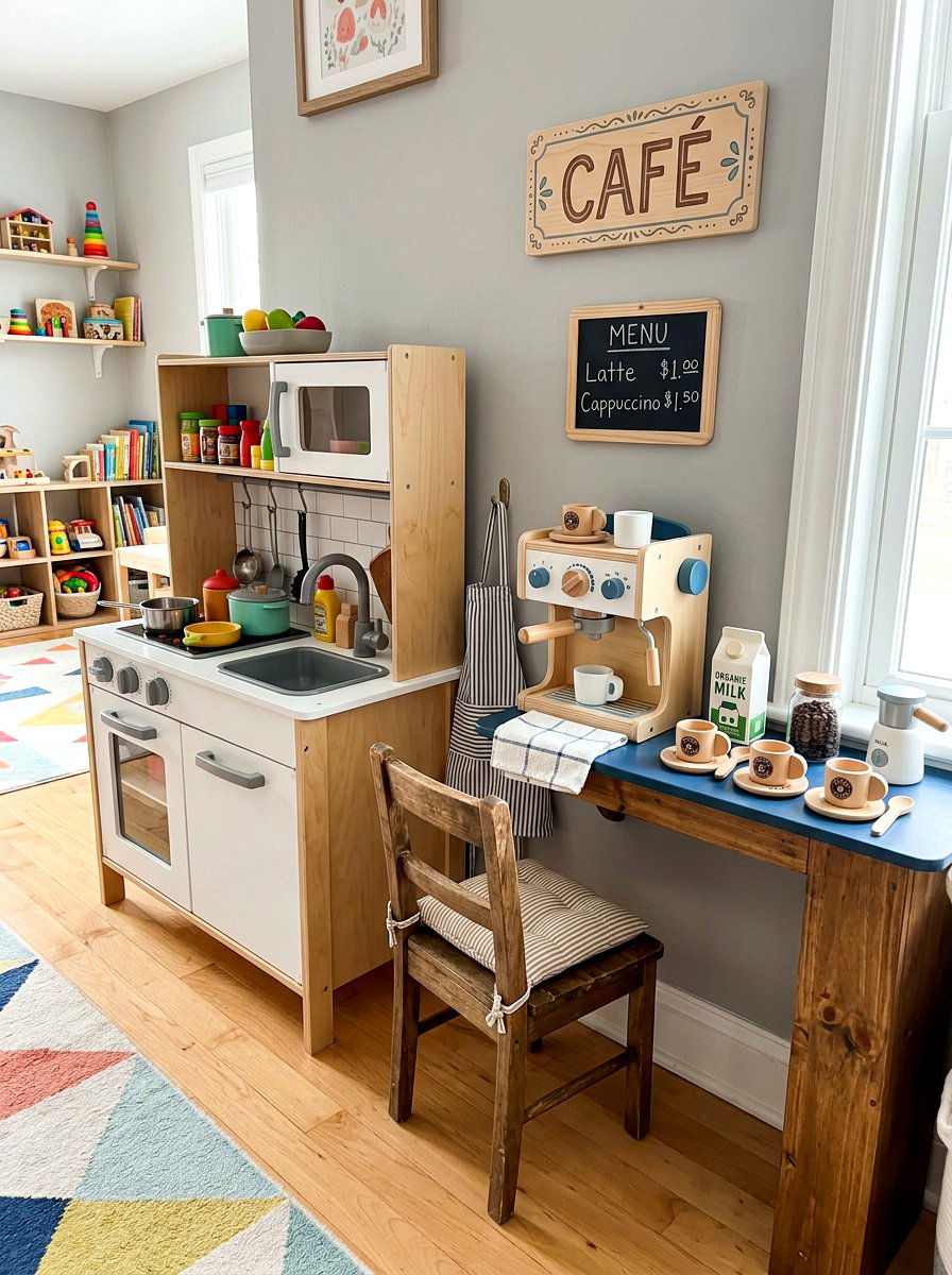 Play Kitchen Coffee Bar - 30 play kitchen corner ideas
