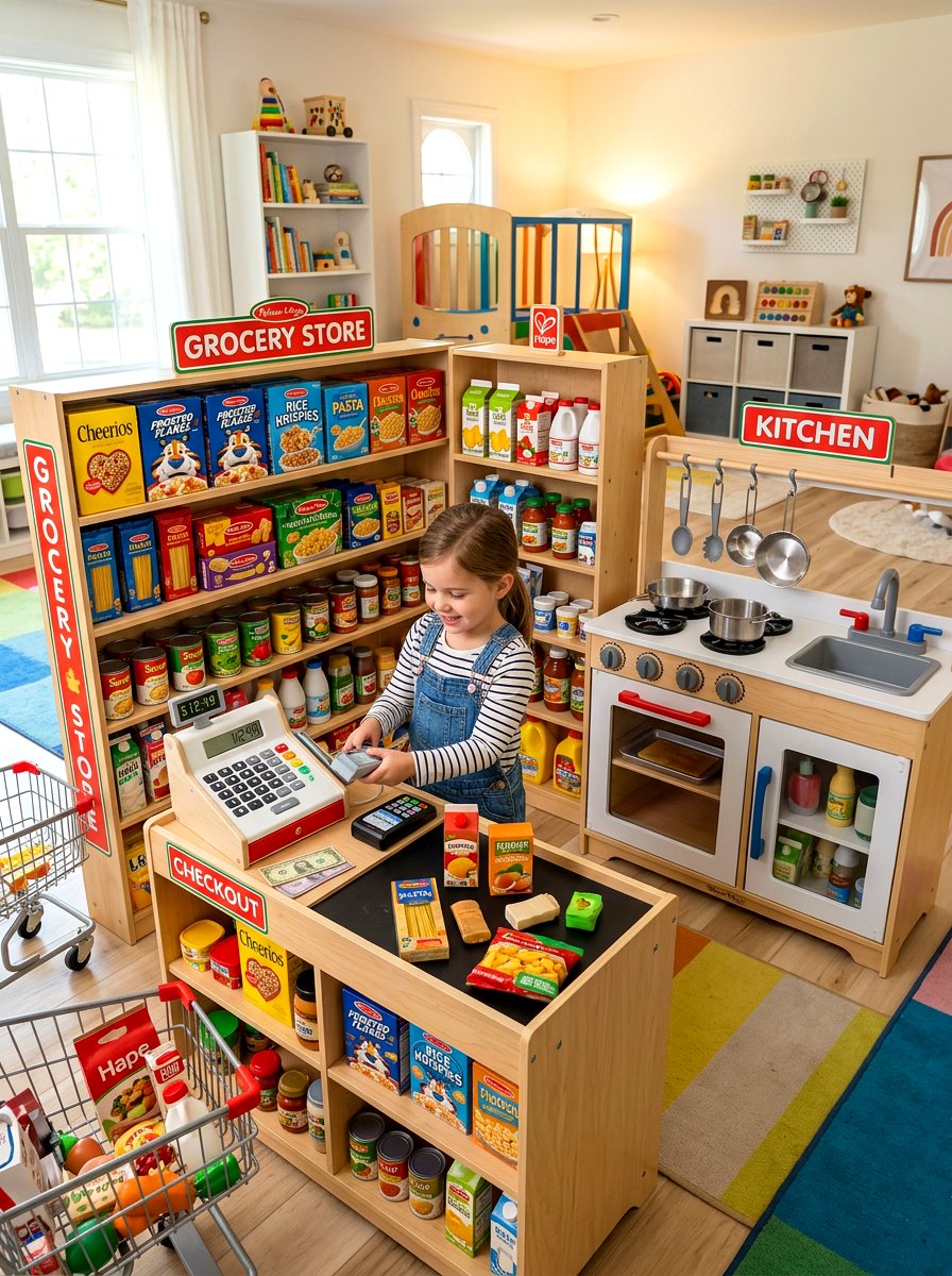 Play Kitchen Grocery Store - 30 play kitchen corner ideas