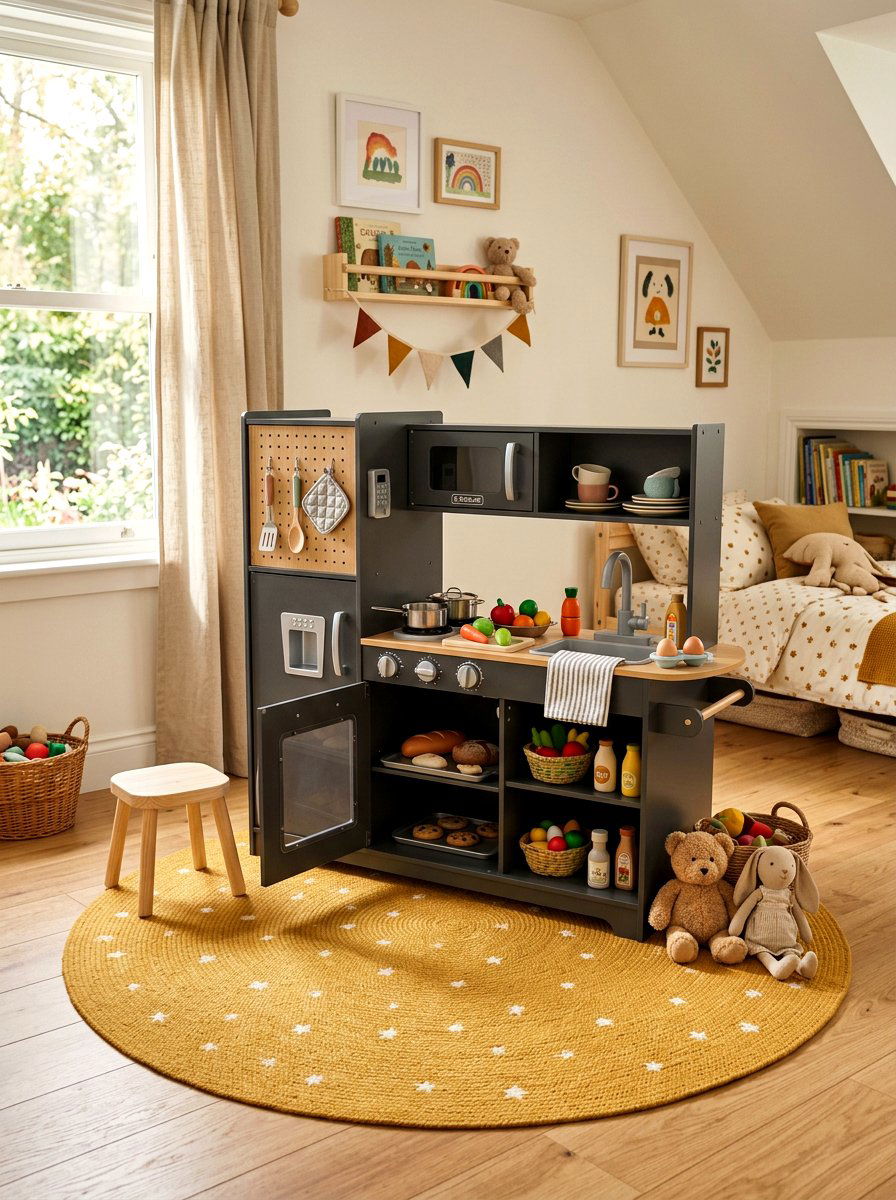 Play Kitchen Rug Setup - 30 play kitchen corner ideas