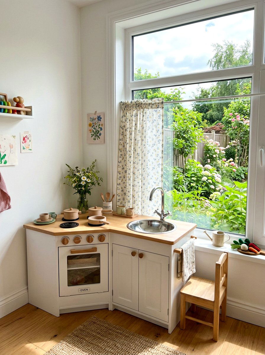 Play Kitchen Window View - 30 play kitchen corner ideas
